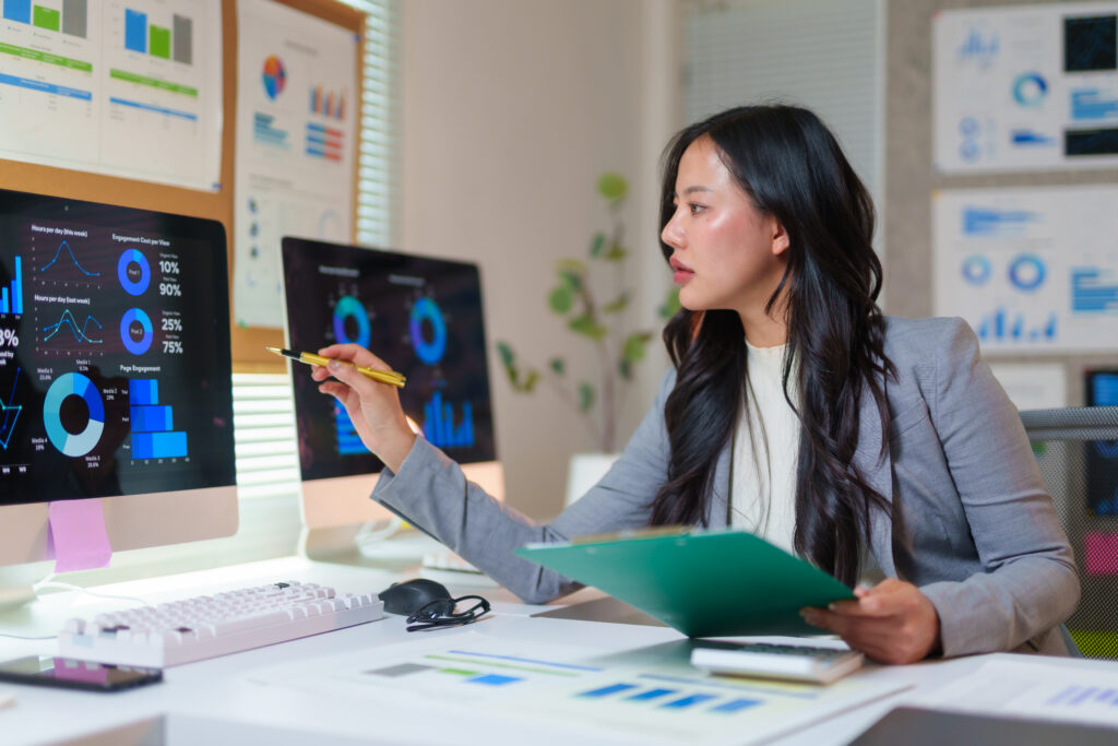 Market analyst looking at customer trends